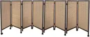 4/5/6/7/8 Panel Short Partition Screens,Foldable Temporary Wall,Hand Woven Save Space,for Bedroom Home Kindergarten(80x40cm-8panel)