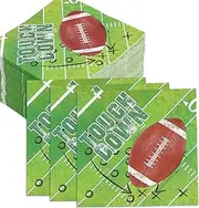 Football Party Napkins | 80 Pcs Party Pack Napkin Set For Game Day | Touchdown Cocktail and Cake Napkins | Big Game and Tailgate Football Paper Napkins | Football Party Table Decorations | BASHOUT