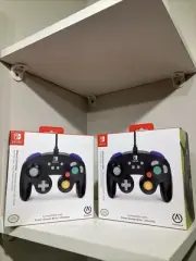 TWO PowerA Wired Controllers Nintendo Switch GameCube Style, Black