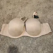Torrid Curve Strapless Push-Up Lace Sling Straight Back Bra 40C Beige