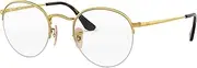 Ray-Ban RX3947V Round Metal Eyeglass Frames Non Polarized Prescription Eyewear, Gold/Demo Lens, 51 mm
