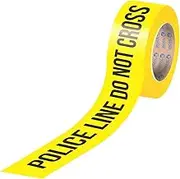 Police Line Do Not Cross Barricade Tape Roll - 3 Inch x 1000 Feet - High Visibility Bright Yellow Tape with Bold Black Print - 3 inch Wide for Maximum Readability - Waterproof