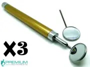 3× Dental Light Mirror Brown Handle W/ Removable Mirrors #5 Article