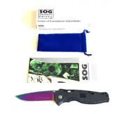 SOG Rainbow Flash II Knife Patent Pending First Edition Signed by Spencer Frazer