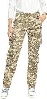 [Mesinsefra] Women's Cotton Casual Cargo Pants Military Army Tactical Combat Work Trousers with 8 Pockets
