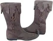 [Generic] Renaissance Suede Leather Medieval Boots – Pointed Toe Design for Costume, Theater, and Historical Wear
