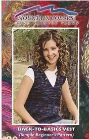 Mountain Colors Back-To-Basics Vest Pattern Simple Beginner's Knit Pattern