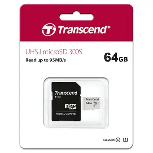 Transcend創見 300S系列 64GB microSD UHS-I U1 SD卡/高速/記憶卡/原價屋