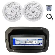 Dual Marine Receiver,Spa Bezel,Adapter, Antenna,Wire, 2x 8'' 320W White Speakers