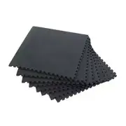 Puzzle Exercise Mat Interlocking Foam and Tile 17.7"L x 17.7"W x 0.4"Th Black