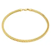 10k Yellow Gold 3mm Franco Box Square Wheat Foxtail Bracelet Chain Mens 9"