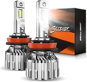 SEALIGHT H11/H9/H8 LED Headlight Bulbs, 20000 Lumens Per LED Lights with Cooling Fan, 600% Brighter S6 H8/H9 Light Bulbs 6500K Cool White Conversion Kits Bulb Plug and Play, Pack of 2