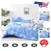 3 Piece King Comforter Set in Blue Sky - Soft, Breathable Cotton Material