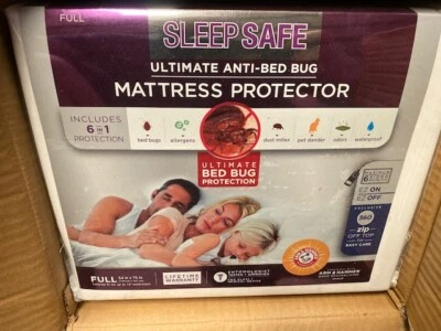 Sleep Safe Ultimate Anti-Bed Bug Mattress Protector, Full (NEW)