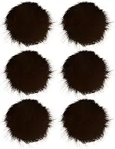 uxcell 6-Pack Faux Fur Pom Poms, 1.2 Inch/ 3.9 cm Soft Fluffy Pompoms Balls with Elastic Loop for Hats/Bags/Keychains/Knitting Accessories/DIY Crafts [Coffee Color]