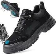 [Gsutenmre] Work Boots for Men Women Lightweight Steel Toe Boots for Men Indestructible Safety Shoes Non Slip Steel Toe Shoes Comfortable Construction Safety Boots