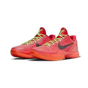 【NIKE 耐吉】NIKE ZOOM KOBE 6 PROTRO REVERSE GRINCH 紅蛇皮 聖誕節 曼巴 蛇鱗 籃球鞋 男款(FV4921-600)