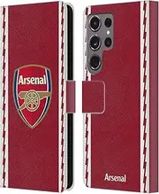 Head Case Designs Officially Licensed Arsenal FC Home 2022/23 Crest Kit Leather Book Wallet Case Cover Compatible with Samsung Galaxy S24 Ultra 5G