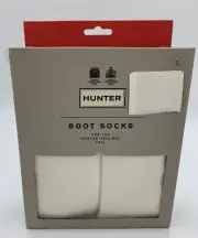 Hunter Original Tall Cuff Welly Boot Socks Cream Women's Sz Large 8-10