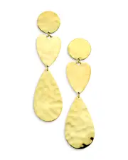 Ippolita 18K Yellow Gold 18K Classico Crinkle Mixed Shape Triple Drop Earrings