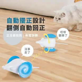 智能電動LED燈老鼠玩具(矽膠 USB 智能避障 待機 自動 逗貓 寵物玩具)