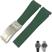 [KAVJU] 18mm 19mm 20mm 22mm Curved End Silicone Rubber Watchband for Role strap Rolex Daytona Submariner GMT 21mm Watch Band Men Tools
