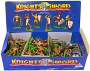 42 Britains 1st version Shield Knights on foot mint in counter pack box 7781