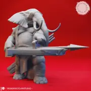 Elefantenvolk Kämpfer Miniature Fighter for Ttrpgs Like D & D 5e Pathfinder Dsa