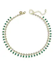 Kenneth Jay Lane Round & Emerald Cut Cubic Zirconia Choker Necklace in 14K Gold Plated, 14-17