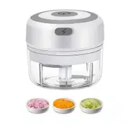 Electric Mini Garlic Chopper,100ML USB Mini Food Chopper Garlic Mincer,Vegetable Chopper,Onion Chopper,Portable Small Food Processor for Garlic,Ginger,Chili,Vegetables (White,100ml)