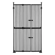 Safety Gate Retractable Pet Dog Cat Extra Tall Fence Enclosure Guard Security Barrier Fencing for Stairs Doorway Kitchen 190 to 250cm Black