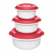 Emsa Micro Family Microwave Pot Starter Set 3 pcs Microwave Pot White Red