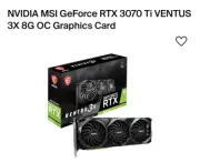 Nvidia geforce rtx 3070 ti 3x 8g Oc
