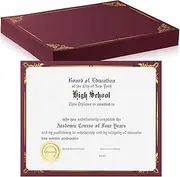 Fainne 50 Pcs Single Sided Award Certificate Holder with Foil Border for 8.5 x 11 Inches Certificates Cardstock Document Papers Diploma Covers Graduation Competition Supplies (Red, Gold)