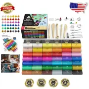 Vibrant 42-Color Polymer Clay Kit with Sculpting Tools for Creative Jewelry