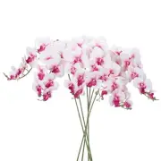 6Pcs 41" 9 Heads Artificial Orchid Stems Faux Phalaenopsis, White Purple