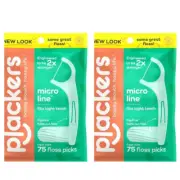 Plackers Micro Line Dental Floss Picks, Fresh Mint Flavor, 150 count
