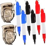 Abaodam 1Set Golf Ball Liner Reusable Stencil Marker Tool for Accurate Ball Alignment for Practice Rounds and Tournaments Includes Spring Clips Marker Pens