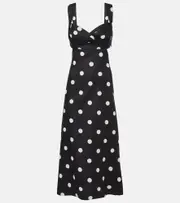 [Zimmermann] Zimmermann Crush polka-dot linen midi dress AU 6 black