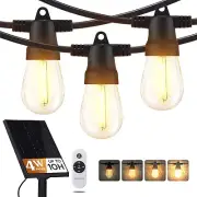 Ambience Pro Super Bright Solar - 48Ft Remote Control Outdoor String Lights with