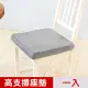 【凱蕾絲帝】台灣製造-久坐專用二合一高支撐記憶聚合紓壓坐墊-淺灰(一入)
