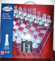 Pavilion Glass Chess Set. Toys R Us Glass Board with clear and frosted pieces