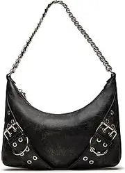 [Steve Madden] Graya-d Distressed Roller Buckle Shoulder Bag