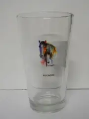 New Demdaco Stemless Drinking Glass Wyoming Souvenirs 16 oz. Horses Wildlife