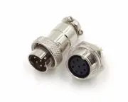 HQ Contacts 8-Pin Aviation Plug Connector - M16MF - Panel Mount Male Pin