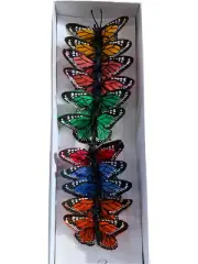 2.5" Assorted Faux Feather Craft BUTTERFLIES Monarch 11 pcs