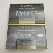 NEW/SEALED x2 Vintage SONY METAL-ES 90 TYPE IV Metal Bias Blank Cassette Tapes