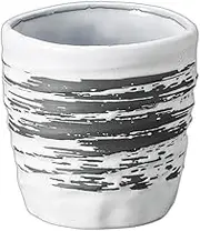 White Glazed Brush Shochu Cup [3.6 x 3.6 inches (9.2 x 9.2 cm), 12.2 fl oz (360 cc)] | Free Cup |