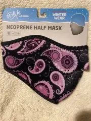 Neoprene Half Face Mask ️ Windproof & Dust-proof ️ New ✅ Purple Paisley