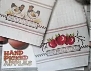 Farm Fresh Eggs Towel - Magazine cross stitch pattern - Hand Picked Apples